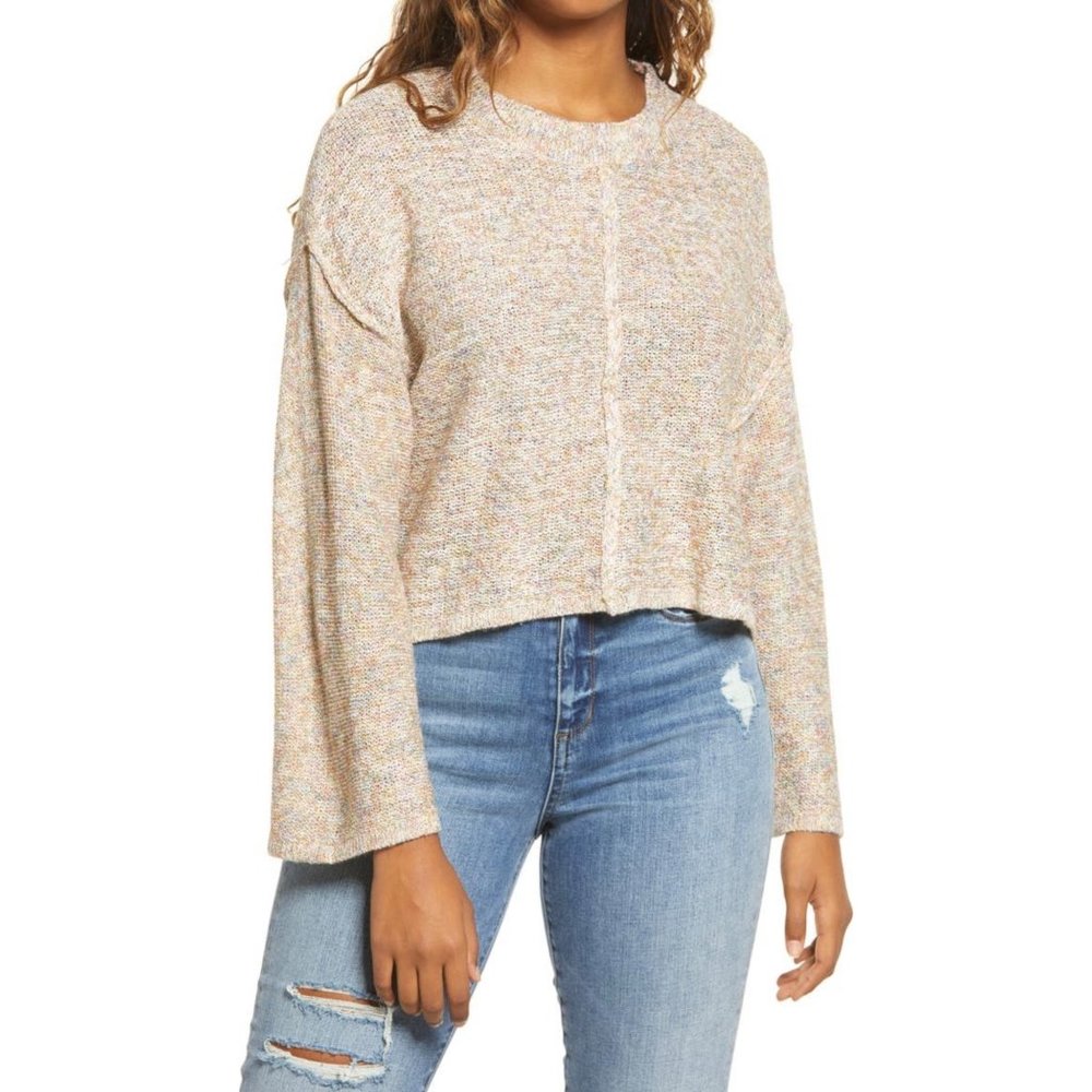 Billabong $66 Sitting Pretty Knit Crop Pullover NEW WITH TAGS